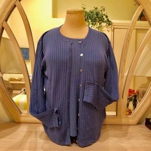 Blue Silk Twin Sweater Set XL by Wasserman